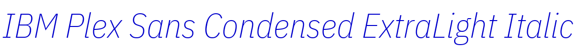 IBM Plex Sans Condensed ExtraLight Italic police de caractère